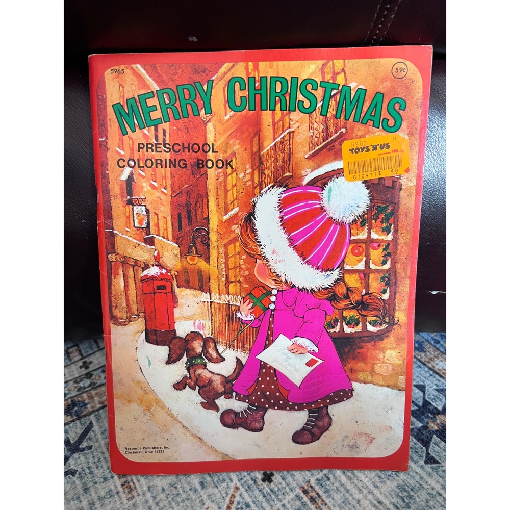 Vintage Merry‎ Christmas Preschool Coloring And Activity Book Unused Toy R Us